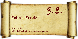 Zobel Ernő névjegykártya